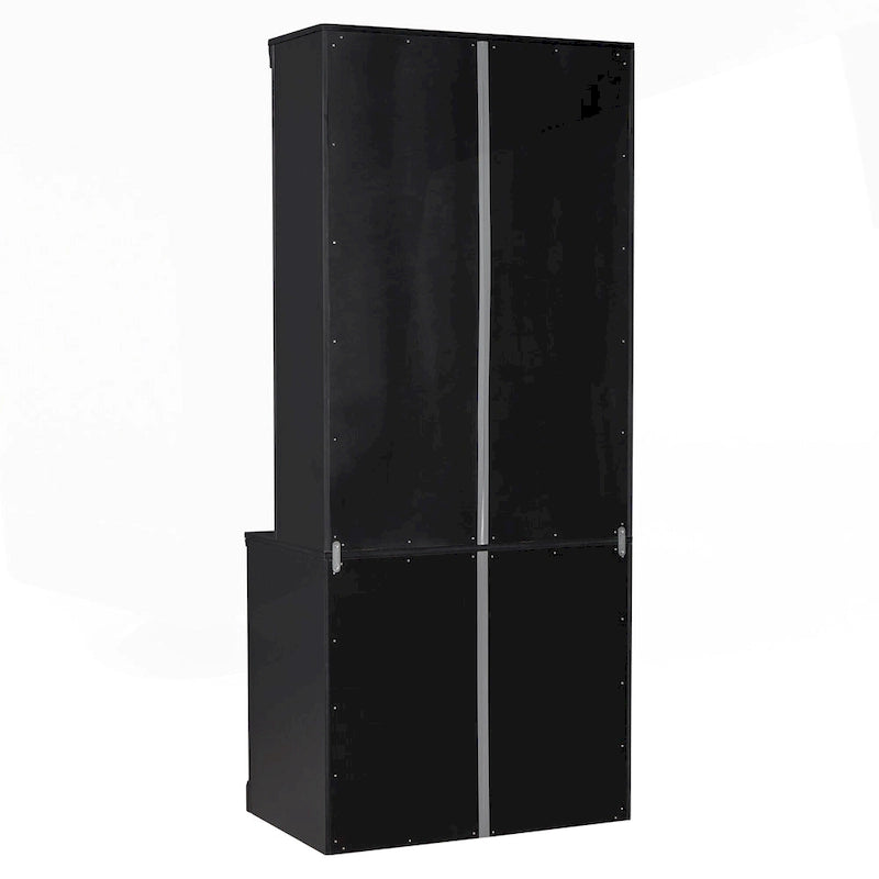 Modern Tall Bookshelf with LED Lighting and Versatile Storage Options