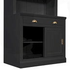 Modern Tall Bookshelf with LED Lighting and Versatile Storage Options