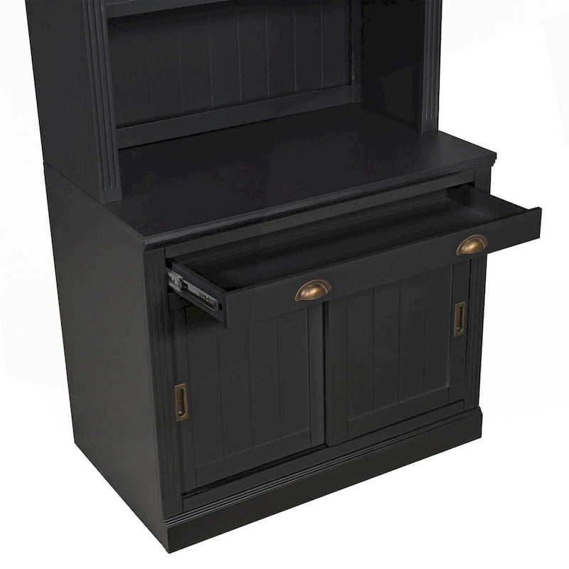 Modern Tall Bookshelf with LED Lighting and Versatile Storage Options