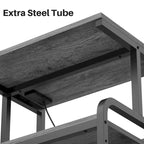 3 Tier Printer Stand File Cabinet with Height Adjustable Storage Shelf and Charging Station and Wheels