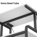 3 Tier Printer Stand File Cabinet with Height Adjustable Storage Shelf and Charging Station and Wheels