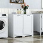 Versatile Freestanding Laundry Cabinet with Adjustable Shelves and Tilt-Out Hamper