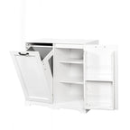 Versatile Freestanding Laundry Cabinet with Adjustable Shelves and Tilt-Out Hamper