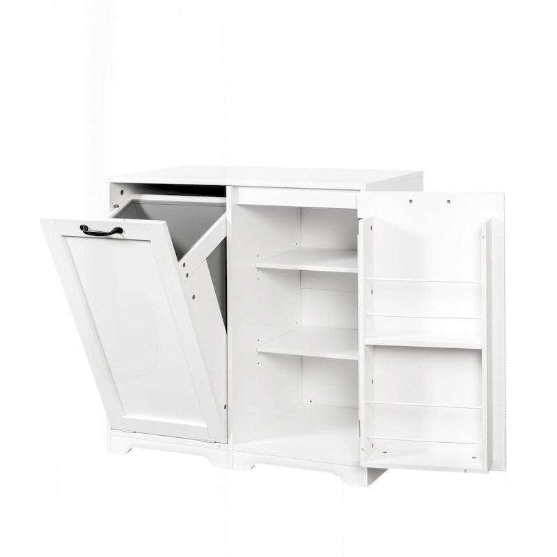 Versatile Freestanding Laundry Cabinet with Adjustable Shelves and Tilt-Out Hamper