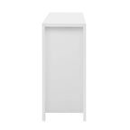 Wave-Patterned Sideboard Featuring 4 Doors, 2 Drawers & 3 Adjustable Shelves, Accented With Sleek Aluminum Arc Handles .