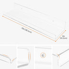 Acrylic Floating Shelves for Wall, Clear Acrylic Shelves for Bathroom Bedroom Living Room and Kitchen Room Wall Display Shelf