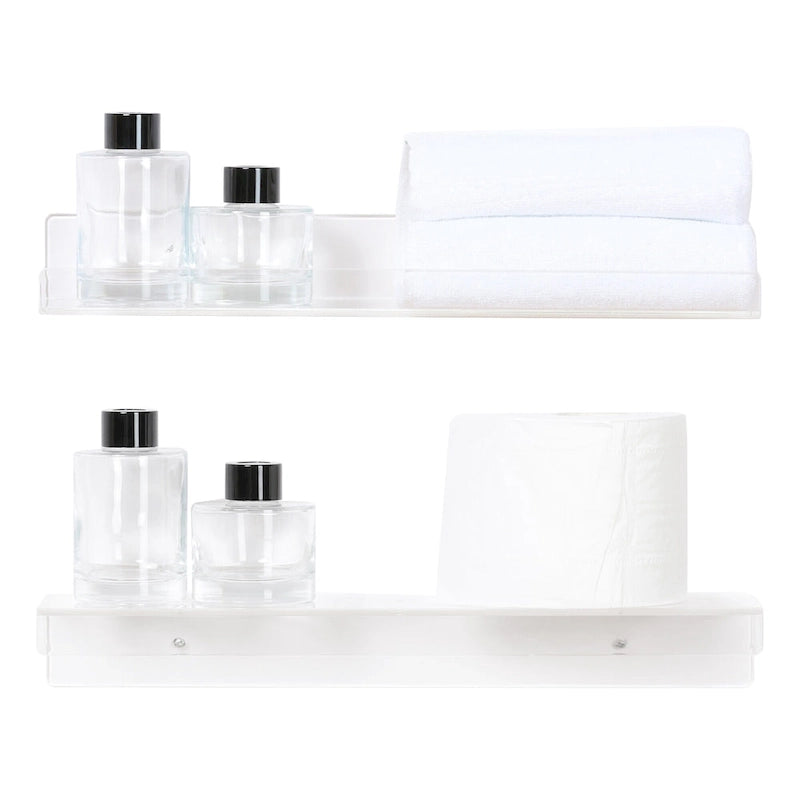 Acrylic Floating Shelves for Wall, Clear Acrylic Shelves for Bathroom Bedroom Living Room and Kitchen Room Wall Display Shelf
