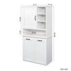 Tall Bathroom Storage Cabinet with Doors and shelf, Freestanding Bathroom Cabinet, Tilt-Out Laundry Hamper