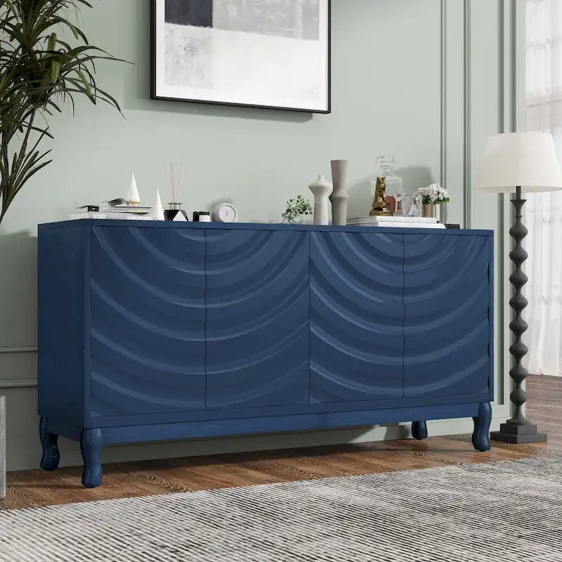 Elegant Sideboard with Arched Groove Design for Living Room