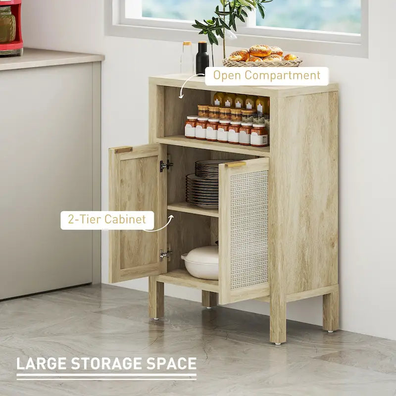 HOMCOM Sideboard Buffet Cabinet with Storage, Modern Accent Cabinet with 2 Doors and Adjustable Shelf, Freestanding Buffet Table