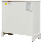 Rustic Storage Cabinet with Two Drawers and Four Classic Rattan Basket for Dining Room, Living Room