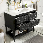 36 Bathroom Vanity Cabinet with Sink Combo Set, Undermount Ceramic Sink, Free Standing Vanity Set with 4 Drawers