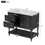 36 Bathroom Vanity Cabinet with Sink Combo Set, Undermount Ceramic Sink, Free Standing Vanity Set with 4 Drawers