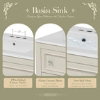 36 Bathroom Vanity Cabinet with Sink Combo Set, Undermount Ceramic Sink, Free Standing Vanity Set with 4 Drawers