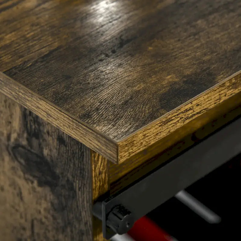 HOMCOM Industrial Sideboard Storage Cabinet, Serving Bar Buffet with Sliding Barn Door and 6-Bottle Wine Rack