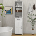 Floor Standing Cabinet with 1 Door and 1 Drawer - White