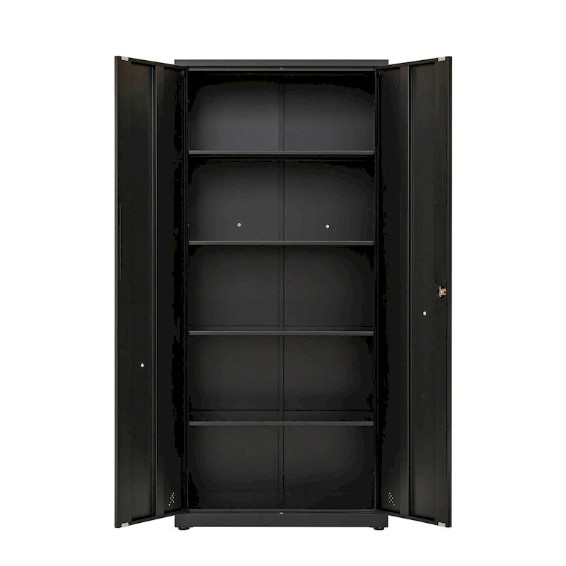 High Storage Cabinet with 2 Doors and 4 Partitions