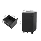 2 Drawer Rolling Locking Office File Cabinet with Lock, Anti-tilt Wheels