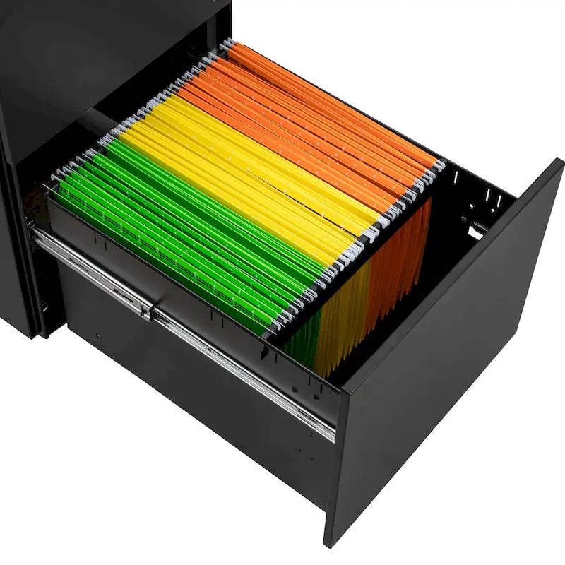 2 Drawer Rolling Locking Office File Cabinet with Lock, Anti-tilt Wheels