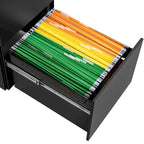 2 Drawer Rolling Locking Office File Cabinet with Lock, Anti-tilt Wheels