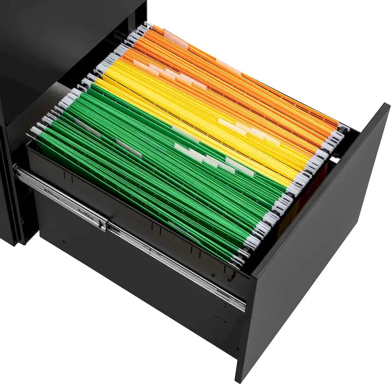 2 Drawer Rolling Locking Office File Cabinet with Lock, Anti-tilt Wheels