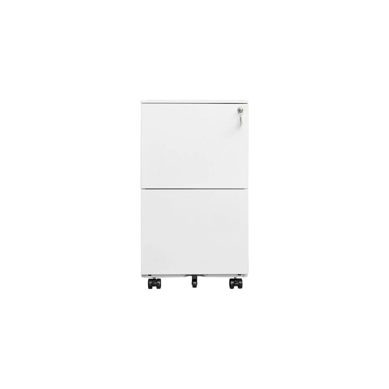 2 Drawer Rolling Locking Office File Cabinet with Lock, Anti-tilt Wheels