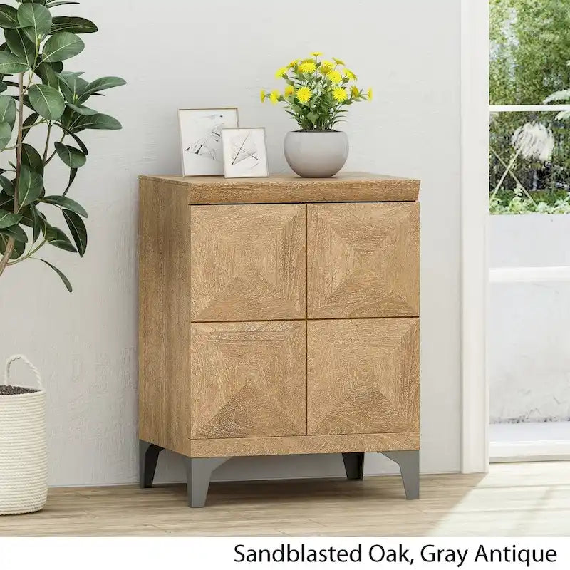 Glover Boho Handcrafted Mango Wood Cabinet by Christopher Knight Home