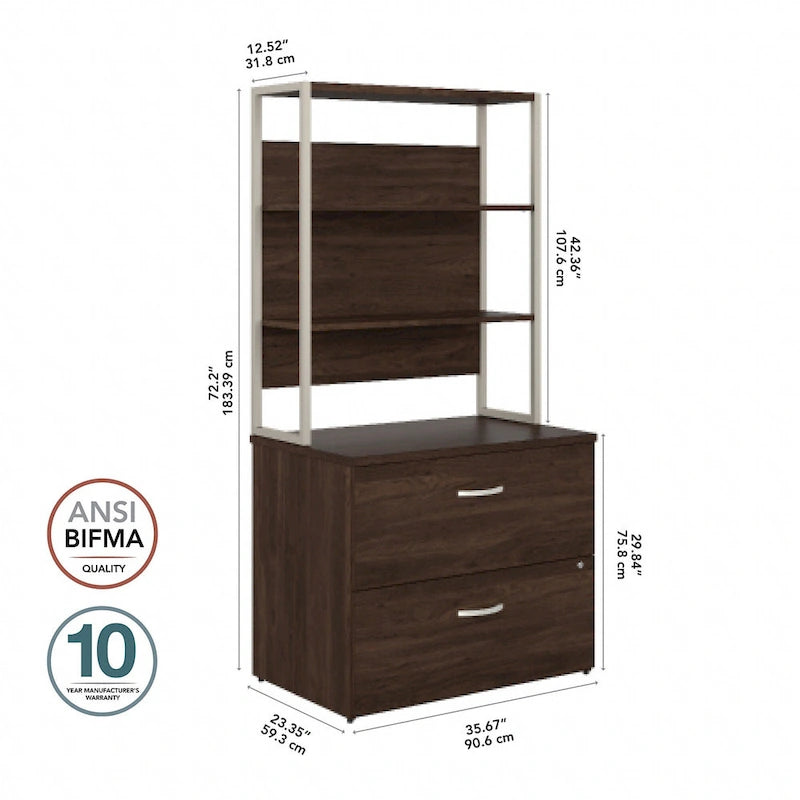 Hybrid Lateral File Cabinet with Shelves by Bush Business Furniture