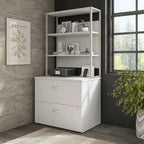 Hybrid Lateral File Cabinet with Shelves by Bush Business Furniture