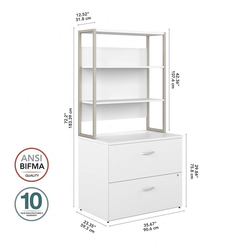 Hybrid Lateral File Cabinet with Shelves by Bush Business Furniture