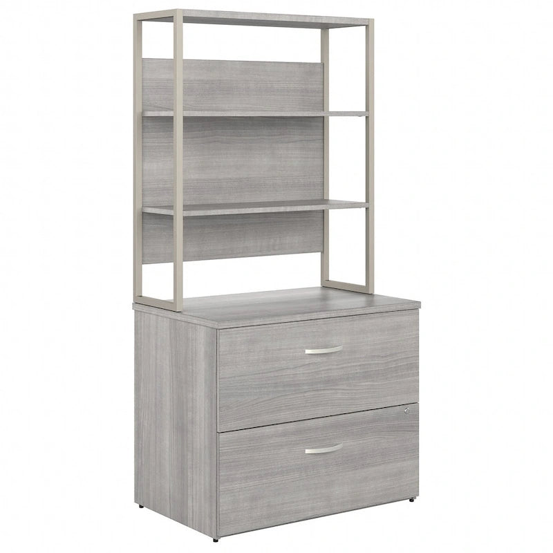 Hybrid Lateral File Cabinet with Shelves by Bush Business Furniture