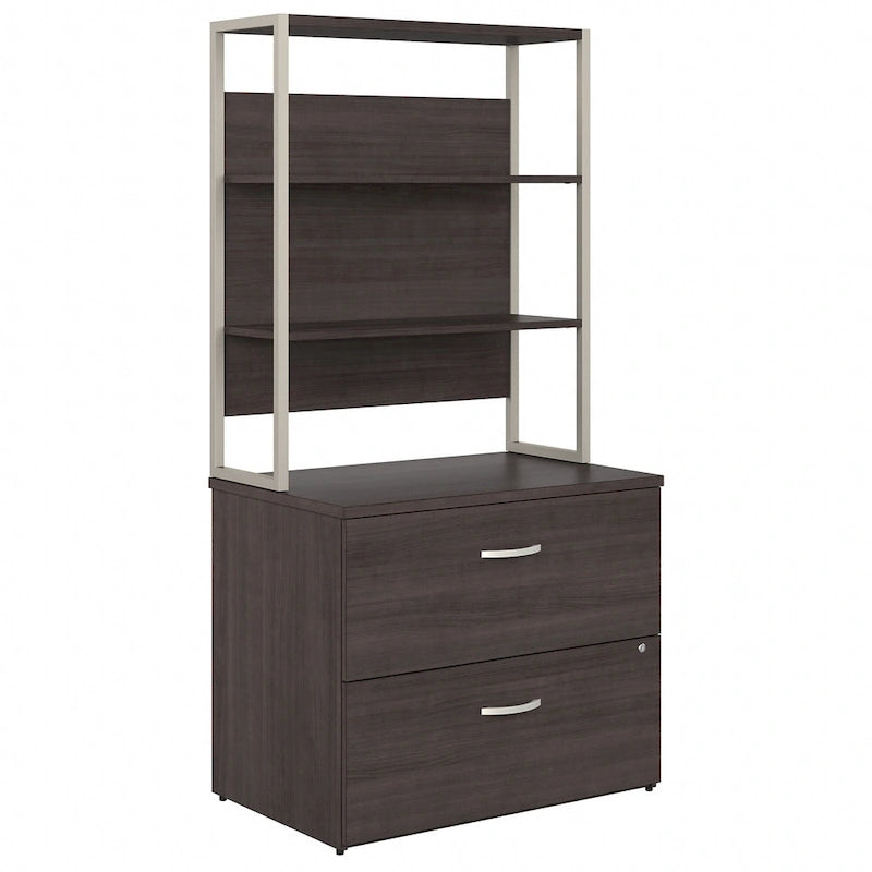 Hybrid Lateral File Cabinet with Shelves by Bush Business Furniture