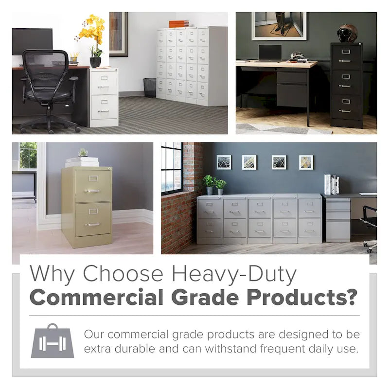 Hirsh Commercial 22Deep 2-drawer Letter Vertical File Cabinet