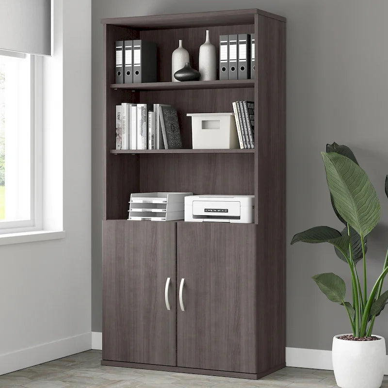 Studio A Tall 5 Shelf Bookcase with Doors by Bush Business Furniture
