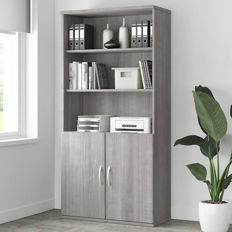 Studio A Tall 5 Shelf Bookcase with Doors by Bush Business Furniture