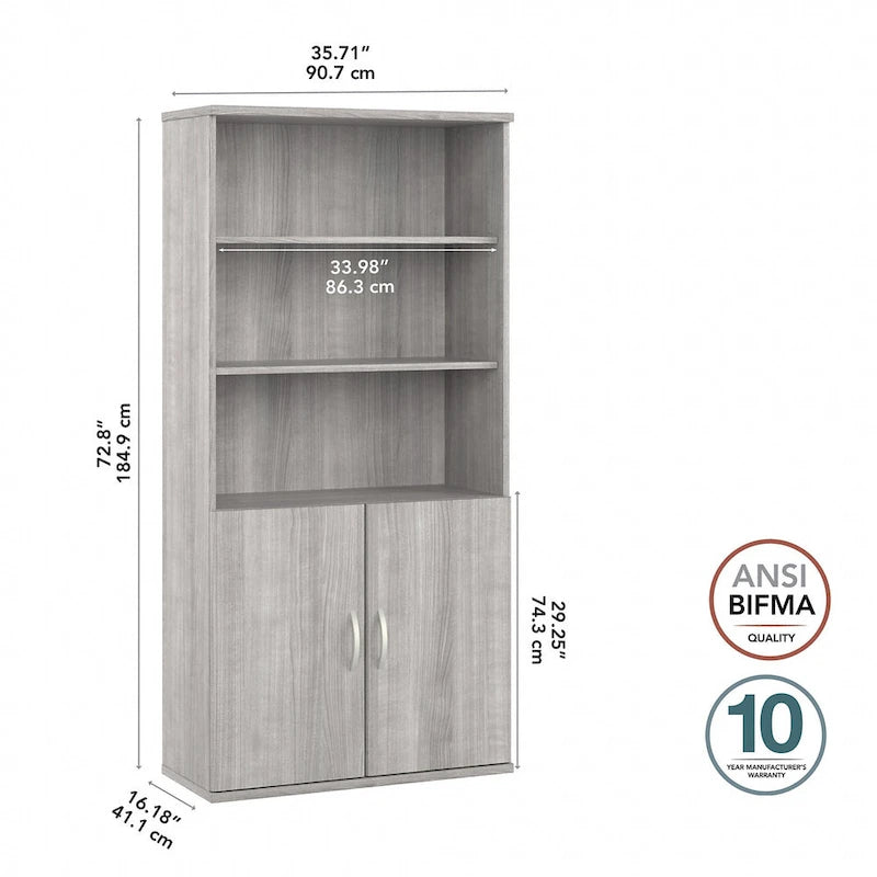 Studio A Tall 5 Shelf Bookcase with Doors by Bush Business Furniture