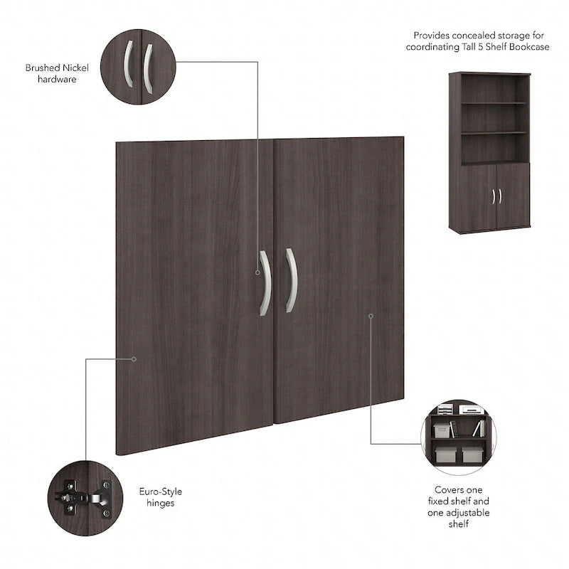 Studio A Tall 5 Shelf Bookcase with Doors by Bush Business Furniture