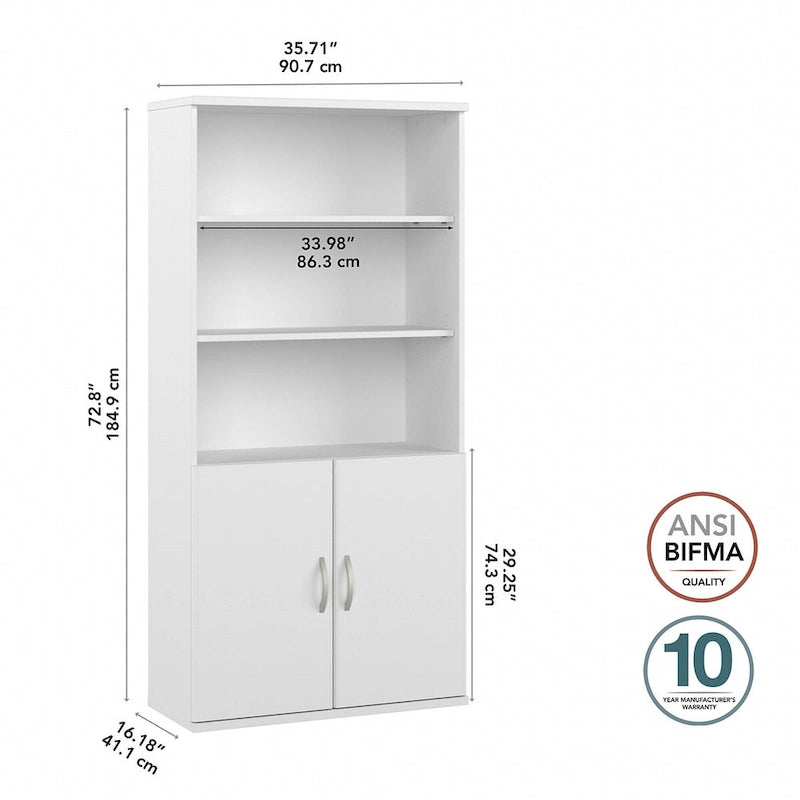 Studio A Tall 5 Shelf Bookcase with Doors by Bush Business Furniture