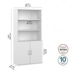 Studio A Tall 5 Shelf Bookcase with Doors by Bush Business Furniture