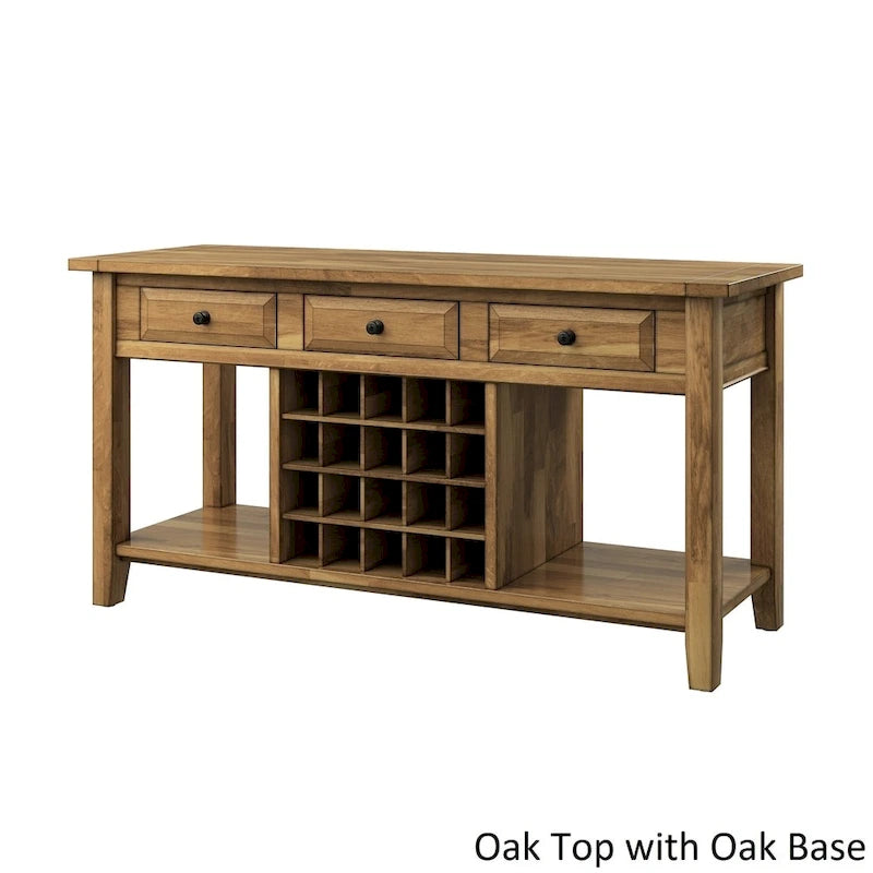 Eleanor Two-Tone Wood Wine Rack Buffet Server by iNSPIRE Q Classic