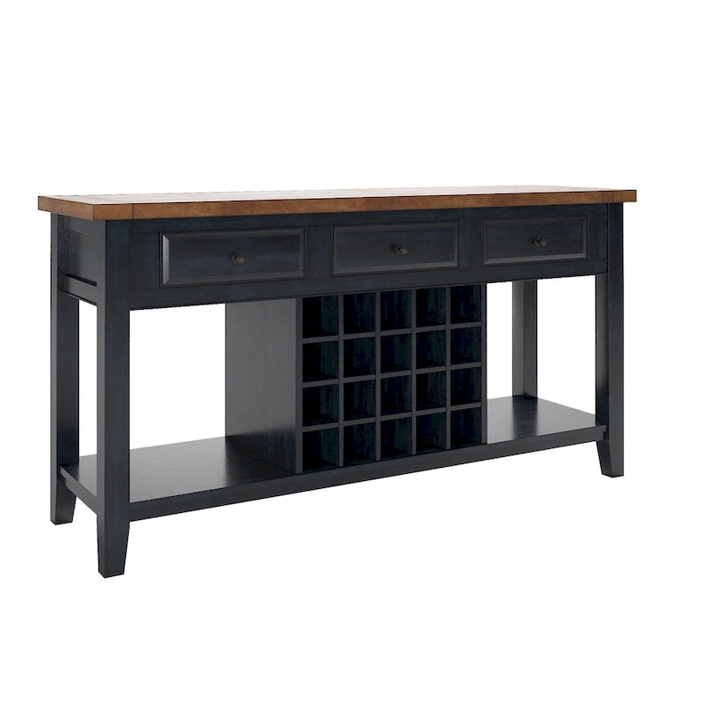 Eleanor Two-Tone Wood Wine Rack Buffet Server by iNSPIRE Q Classic