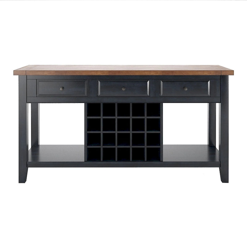 Eleanor Two-Tone Wood Wine Rack Buffet Server by iNSPIRE Q Classic