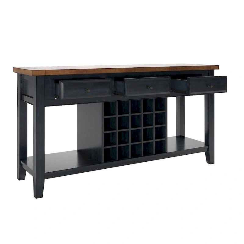 Eleanor Two-Tone Wood Wine Rack Buffet Server by iNSPIRE Q Classic