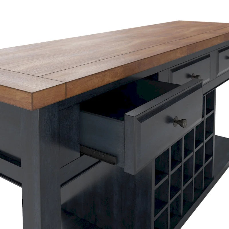 Eleanor Two-Tone Wood Wine Rack Buffet Server by iNSPIRE Q Classic