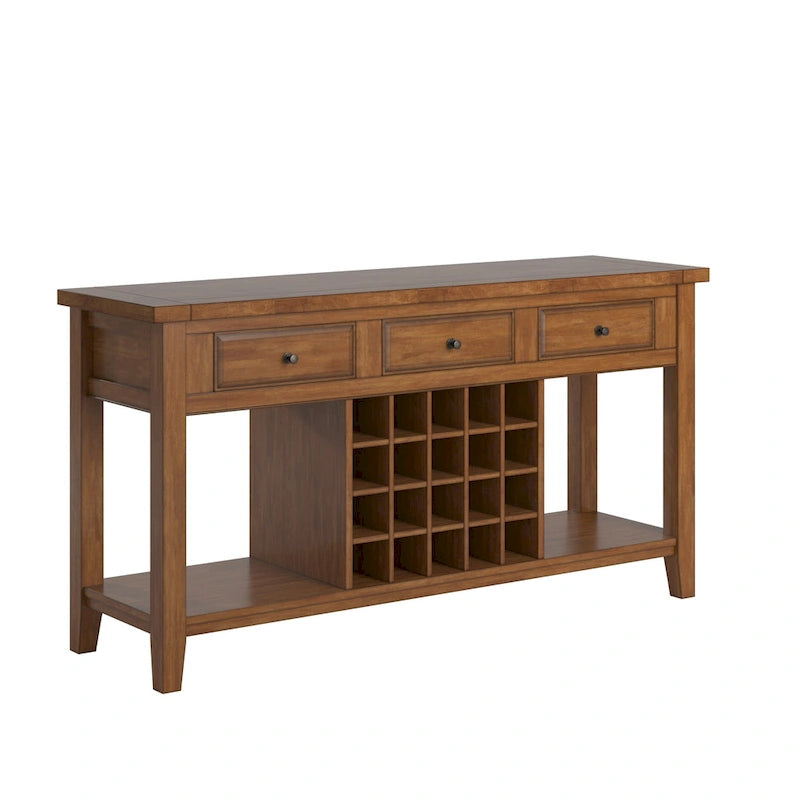 Eleanor Two-Tone Wood Wine Rack Buffet Server by iNSPIRE Q Classic