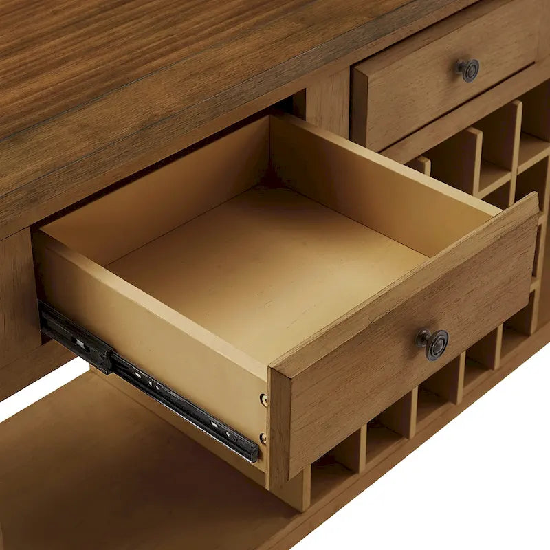 Eleanor Two-Tone Wood Wine Rack Buffet Server by iNSPIRE Q Classic