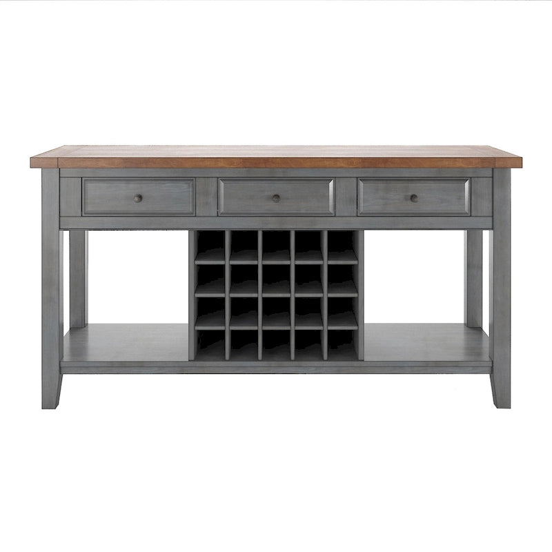 Eleanor Two-Tone Wood Wine Rack Buffet Server by iNSPIRE Q Classic