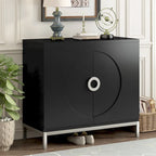 Simple Storage Cabinet Accent Cabinet with Solid Wood Veneer