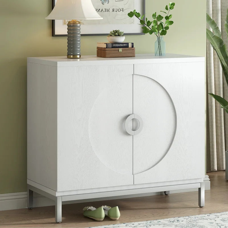 Simple Storage Cabinet Accent Cabinet with Solid Wood Veneer