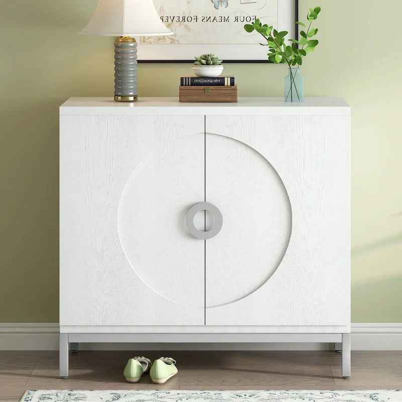 Simple Storage Cabinet Accent Cabinet with Solid Wood Veneer